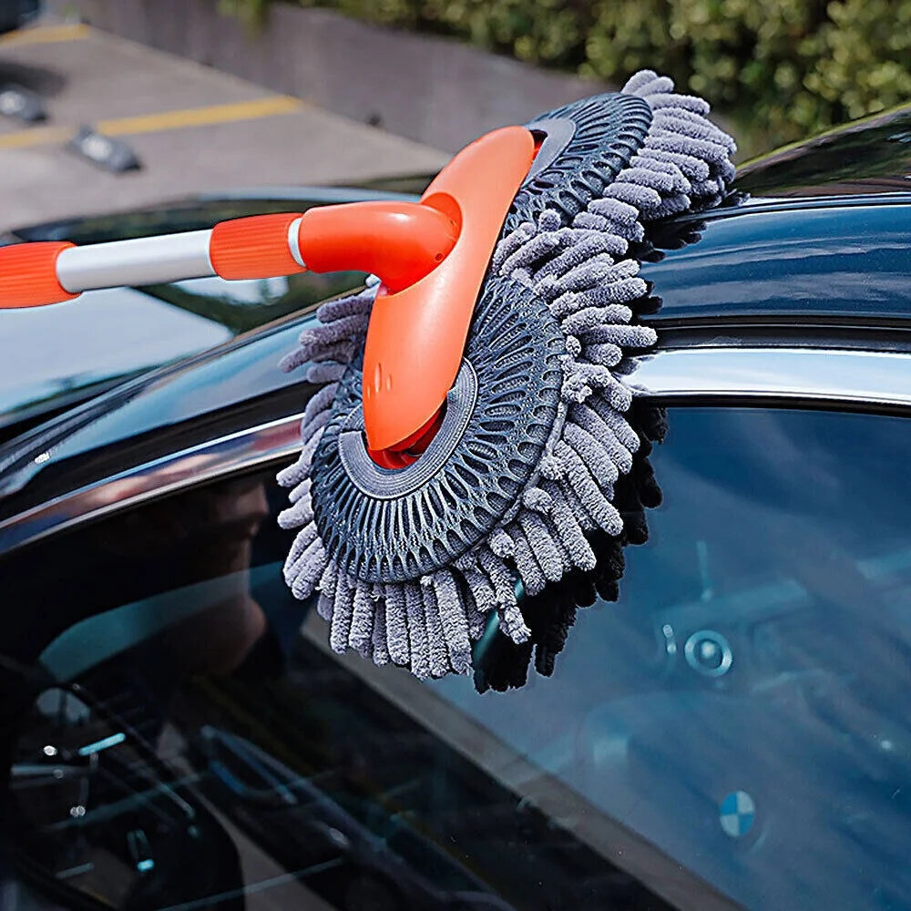 Mop Cleaning Brush Adjustable Car Wash Mop with Long Handle For Window Rotate AU