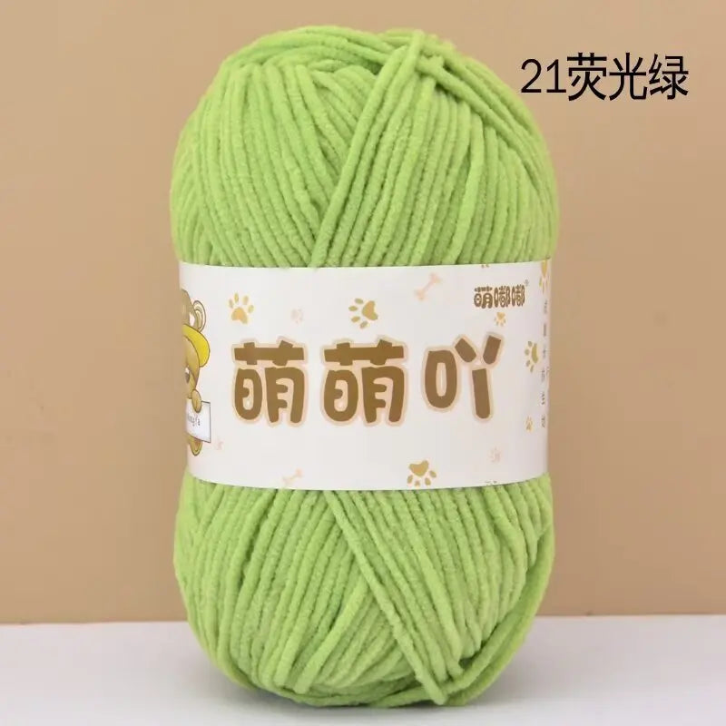 50g/Pc Chenille Yarn Matte Crocheting Doll bag Thread Handmade Crochet Knitted Material Small Ice Stripe line knit sweater hat