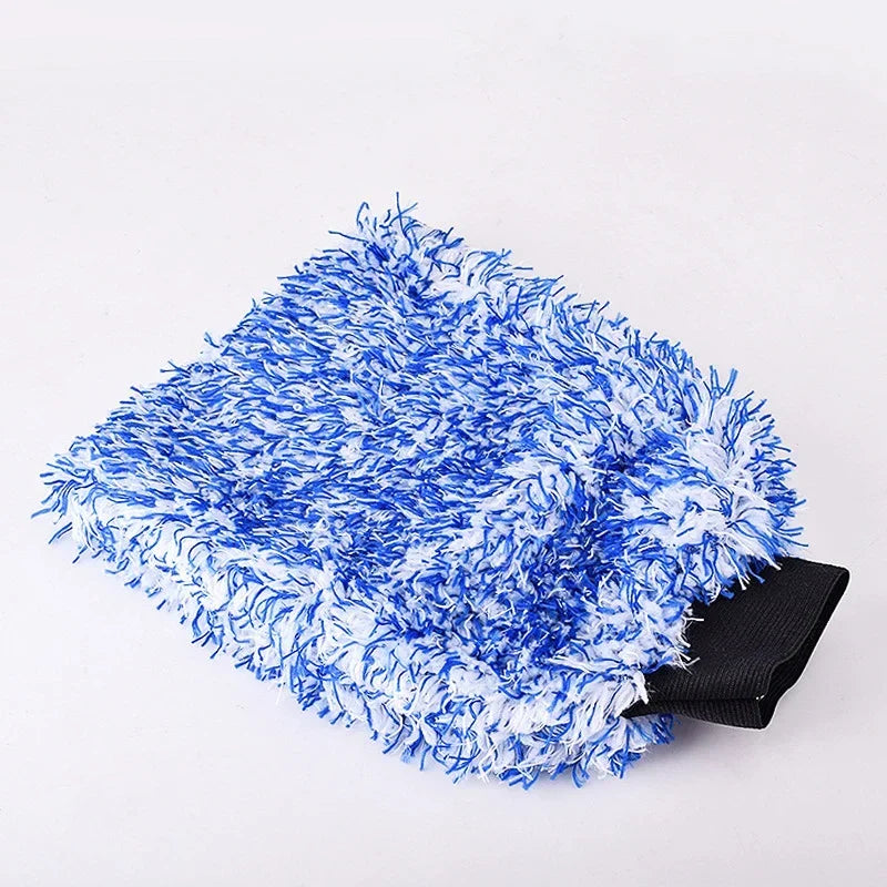 Double Sided Thick Plush Car Cleaning Gloves Ultra-fine Fiber Water Absorbing Cleaning Coral Fleece Large Car Wash Gloves