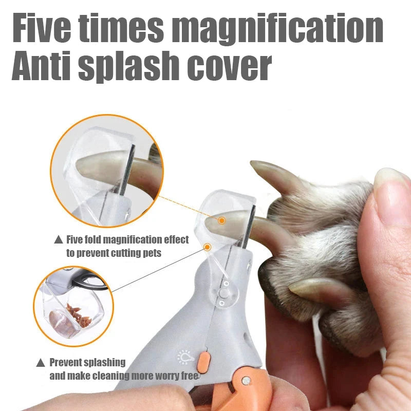 1PC LED Pet Nail Clipper, Multifunctional Nail Trimmer for Dog Cat, Professional Pet Grooming Cleaning Supplies