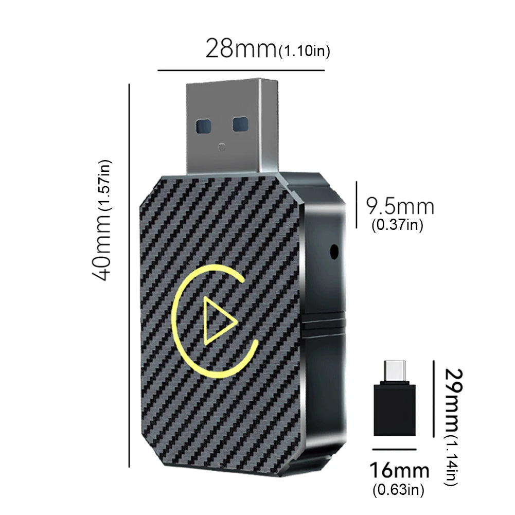 Wireless Carplay Android Auto Adapter Plug&Play USB Car Dongle BT CarPlay AI Box for OEM Wired CarPlay/Andriod Auto Cars