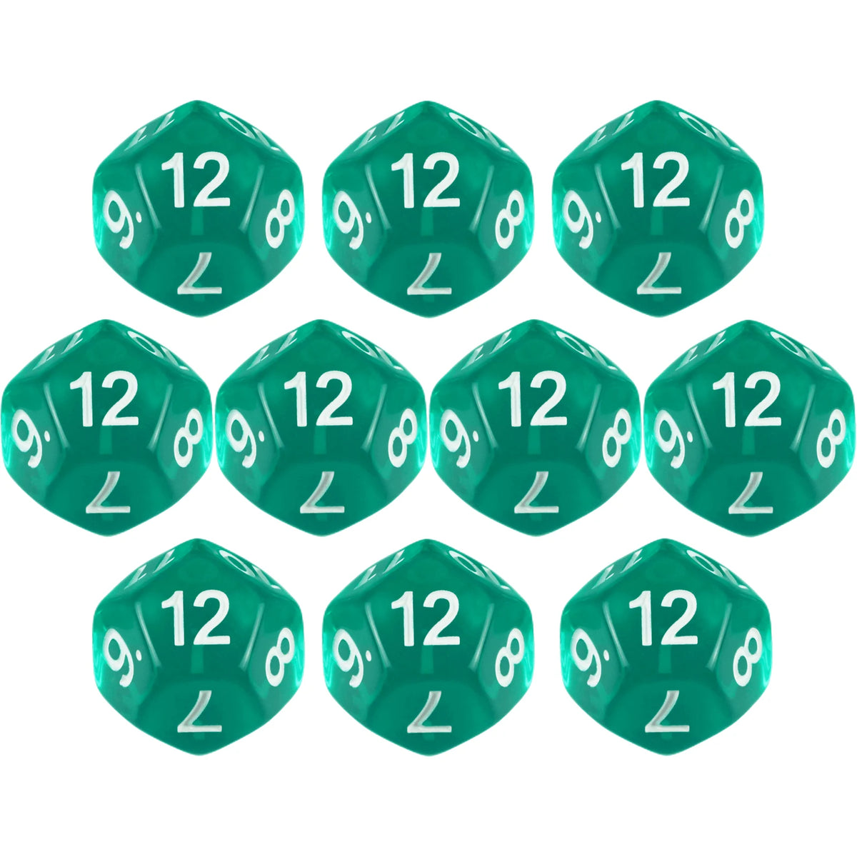 10pcs/set Polyhedral 12 Sided Dice Transparent D12 Dice for DND TRPG Table Game Entertainment Supplies