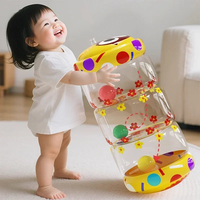 Inflatable Baby Crawling Roller Toy with Rattle and Ball PVC Early Development Fitness Toys Early Educational Toy For Children
