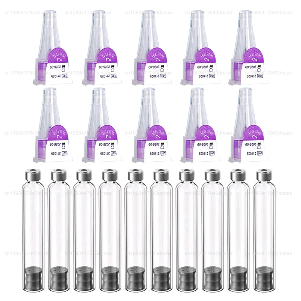 Multi-use Precise Dosing Reusable  Injection Pen 3ml Empty Cassette Bottle Cartridges 4-8mm Pen Tip Sterile Individual Packaging
