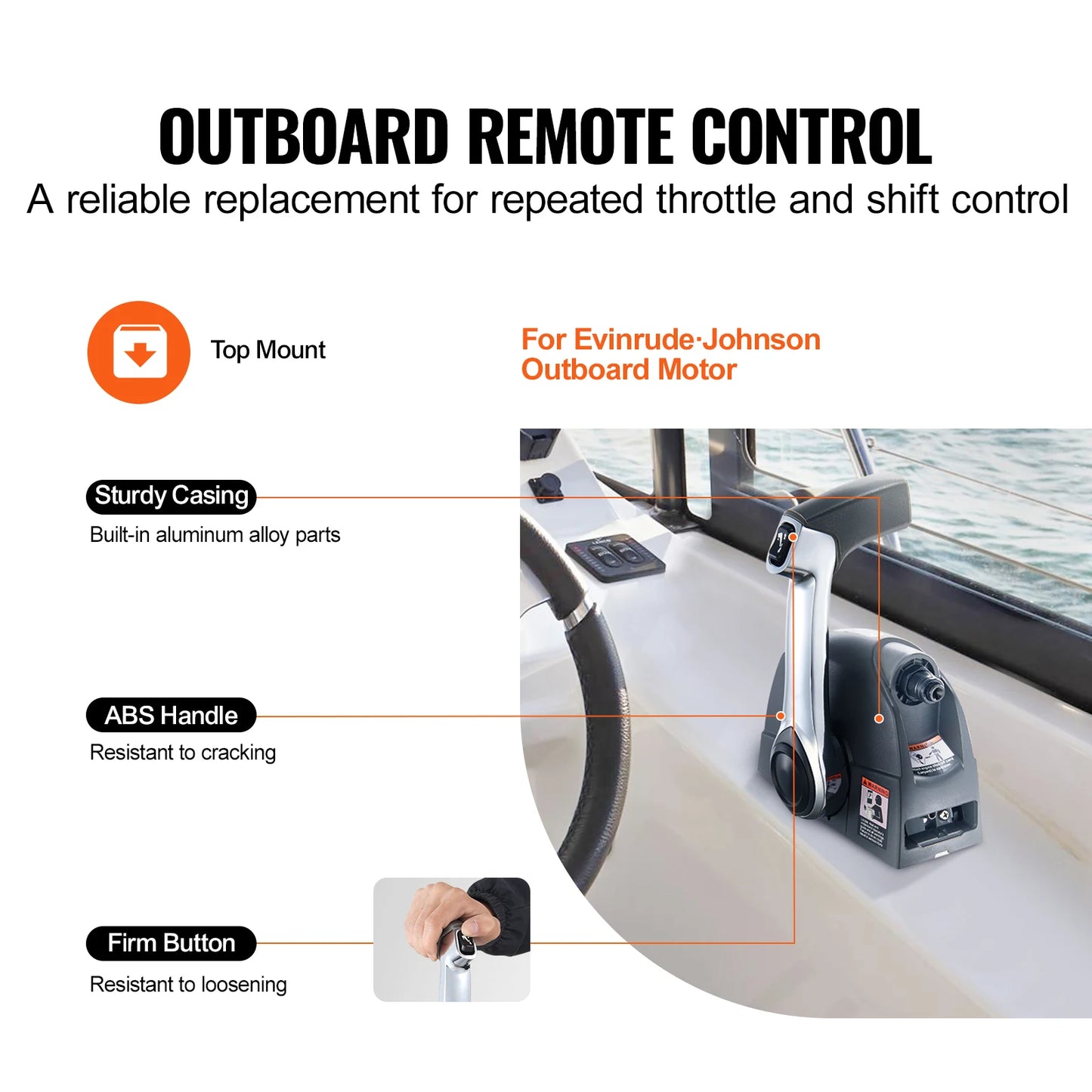 SucceBuy Boat Throttle Control 5006186 Top-Mounted Outboard Remote Control Box to Evinrude Johnson Marine Throttle Control Box