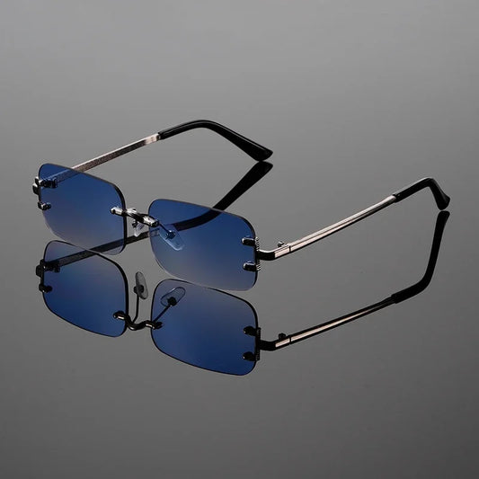GM LUMIAS Rimless Rectangle Sunglasses Men Fashion Vintage Gradient Multi-color Sun Glasses Women New Trendy Brand Design Shades