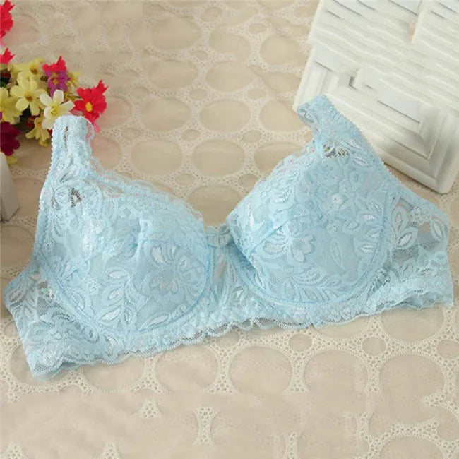 Lace Women's Bra Breast Cover Summer Thin Full Cup Underwear Plus Size Adjustable Push Up Bras Undewire Sexy Bralette Lingerie