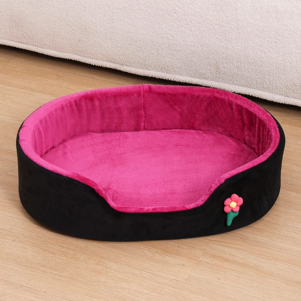 Winter Warm Detachable Small Dog Bed Elastic Round Medium Dog Basket Soft Dog Cushion House Cat Bed Kennel Accessories