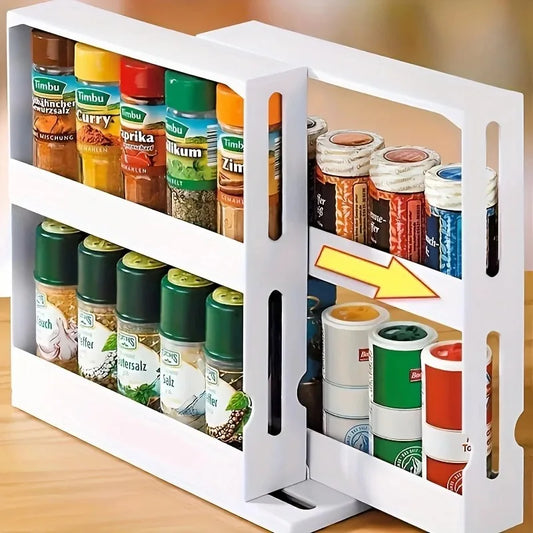 1 PC spice storage rack,90 degree swivel item storage rack, countertop 2 tier storage rack,small storage and organizer rack 2030