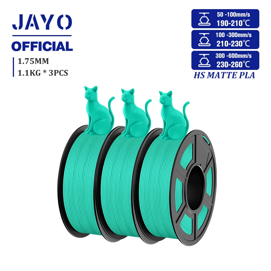 JAYO PLA Classic 1.75mm 3D Filament High Speed Matte PLA Filament For FDM 3D Printers 600mm/s High Speed Printing Materials