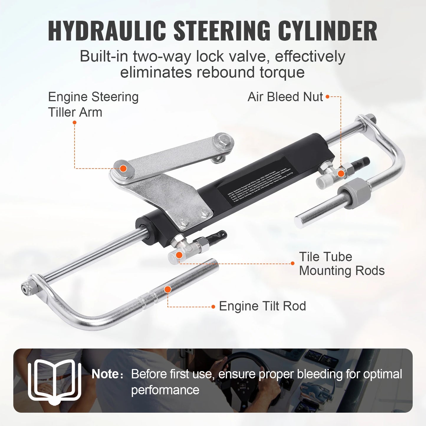 SucceBuy Hydraulic Outboard Steering Kit 90HP/150HP/300HP & Helm Pump and 24 FT/26Ft Hose for Single Station Single-Engine Boats
