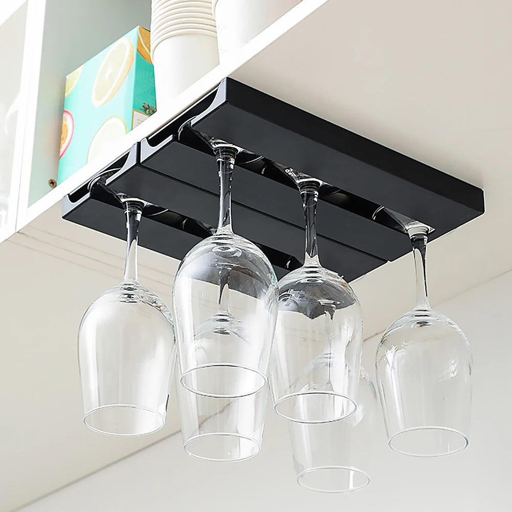 Wine Glass Holder Punch Free Plastic Stemware Rack Wine Glass Hanger for Kitchen Bar Restaurant