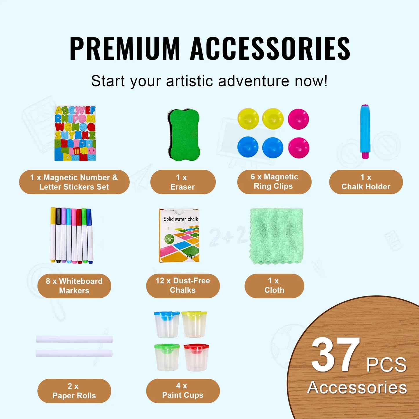 SucceBuy  Children Magnetic Drawing Board Word Pad Baby Color Graffiti Standing Art Easel Educational Drawing Toys for Kids Girl