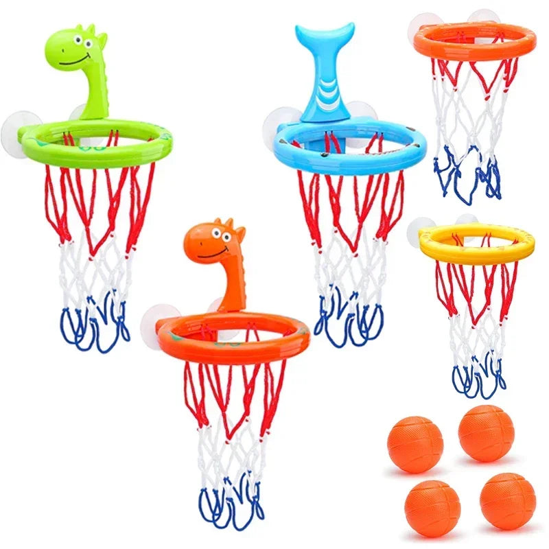 Baby Mini Basketball Bath Toys Bathroom Suction Cup Basketball Hoop Funny Shooting Bathtub Water Play Shower Toys for Toddlers