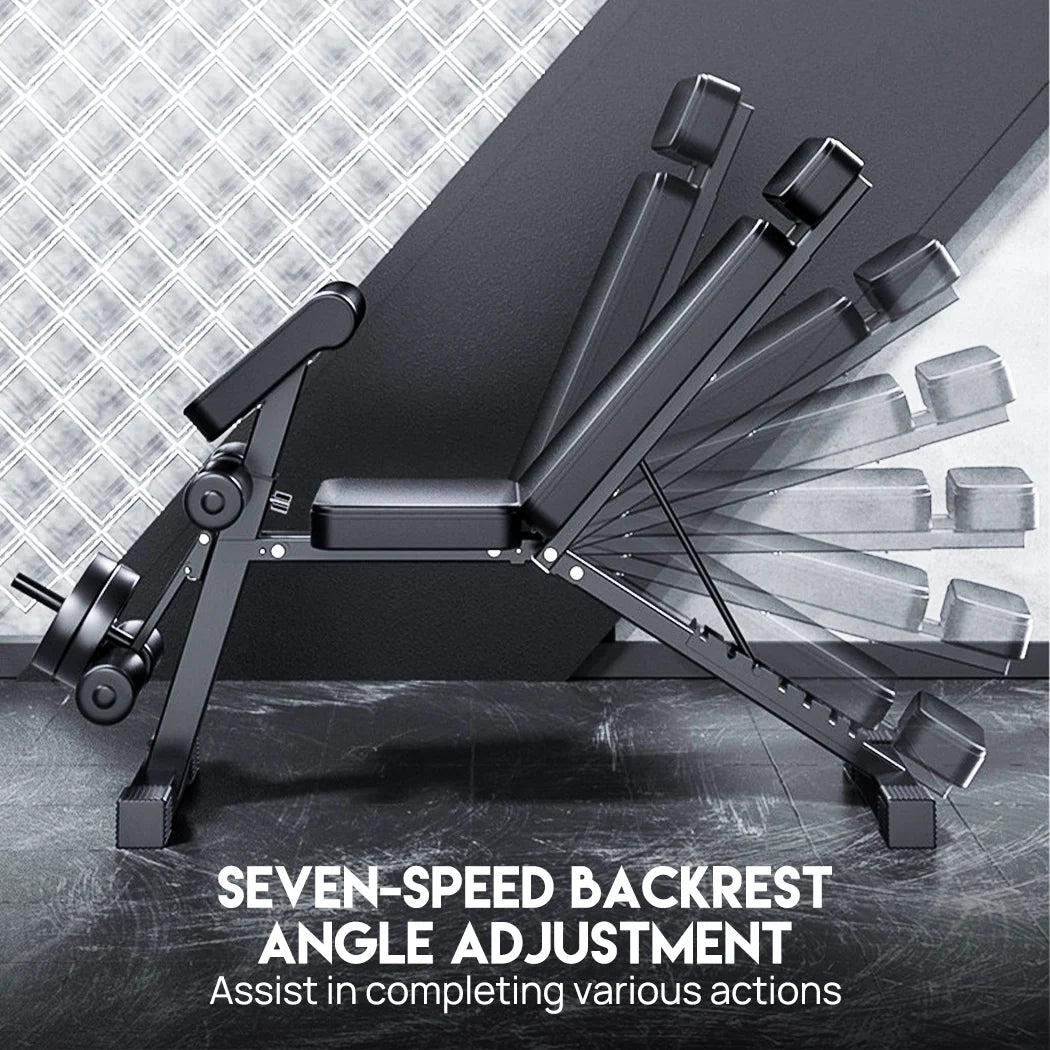 Foldable Gym Weight Bench Dumbbell Bench w/ Leg Lift Home Gym Storage