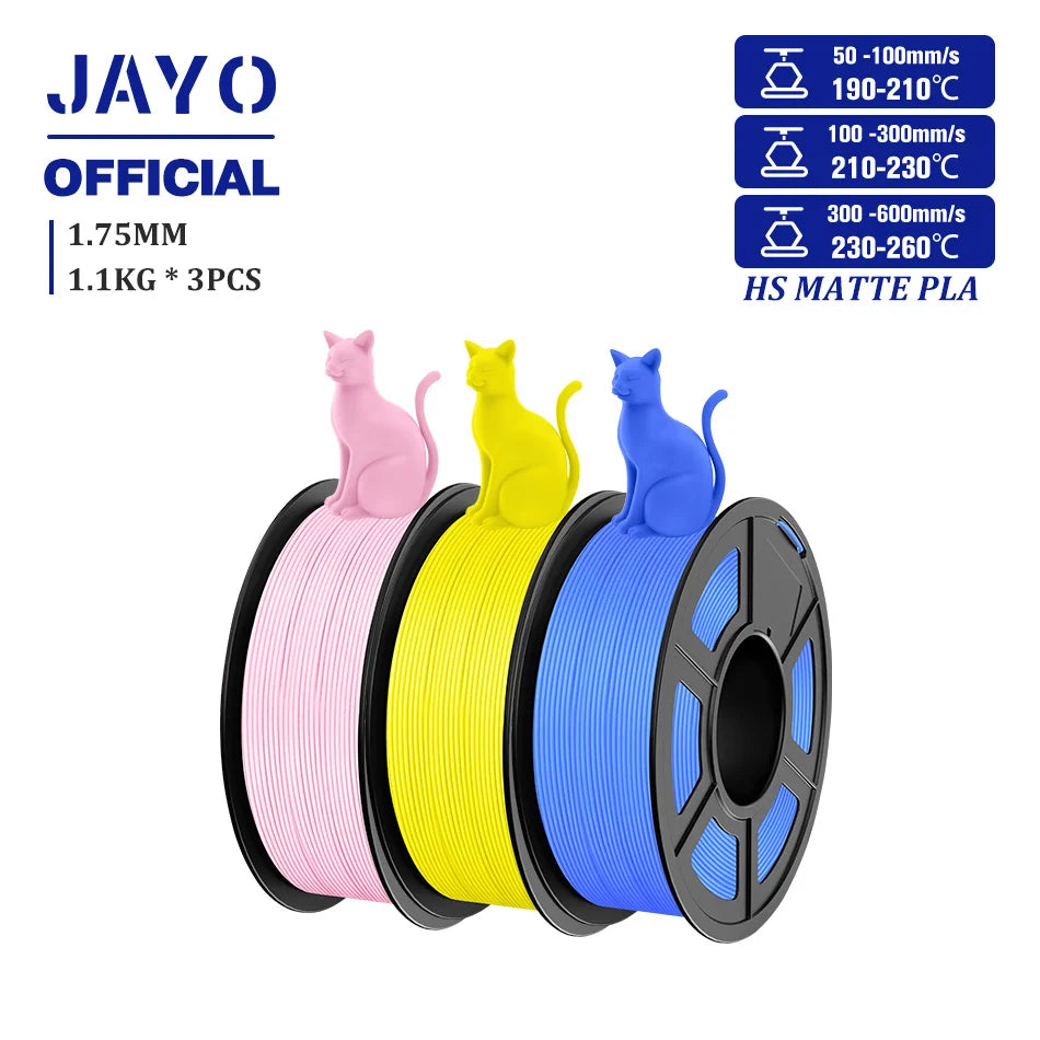 JAYO PLA Classic 1.75mm 3D Filament High Speed Matte PLA Filament For FDM 3D Printers 600mm/s High Speed Printing Materials