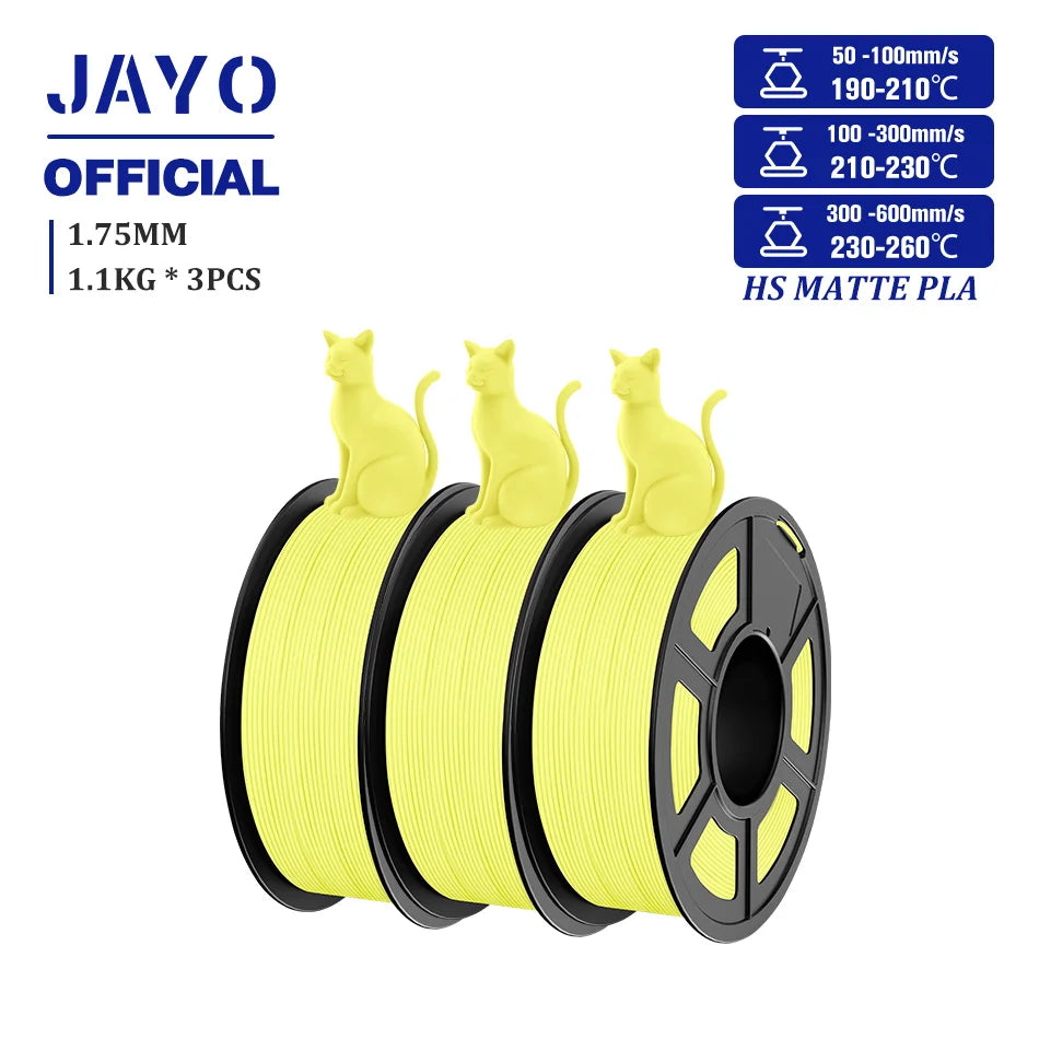 JAYO PLA Classic 1.75mm 3D Filament High Speed Matte PLA Filament For FDM 3D Printers 600mm/s High Speed Printing Materials