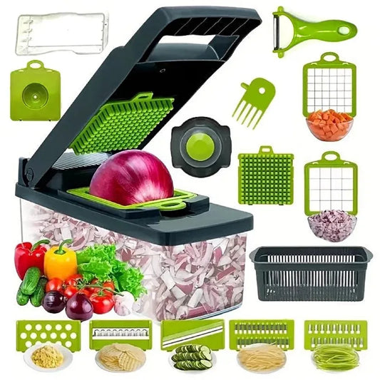 16 in 1 Multifunctional Vegetable Chopper Handle Food Grate Food Chopper Vegetable Slicer Dicer Cut Kitchen Items