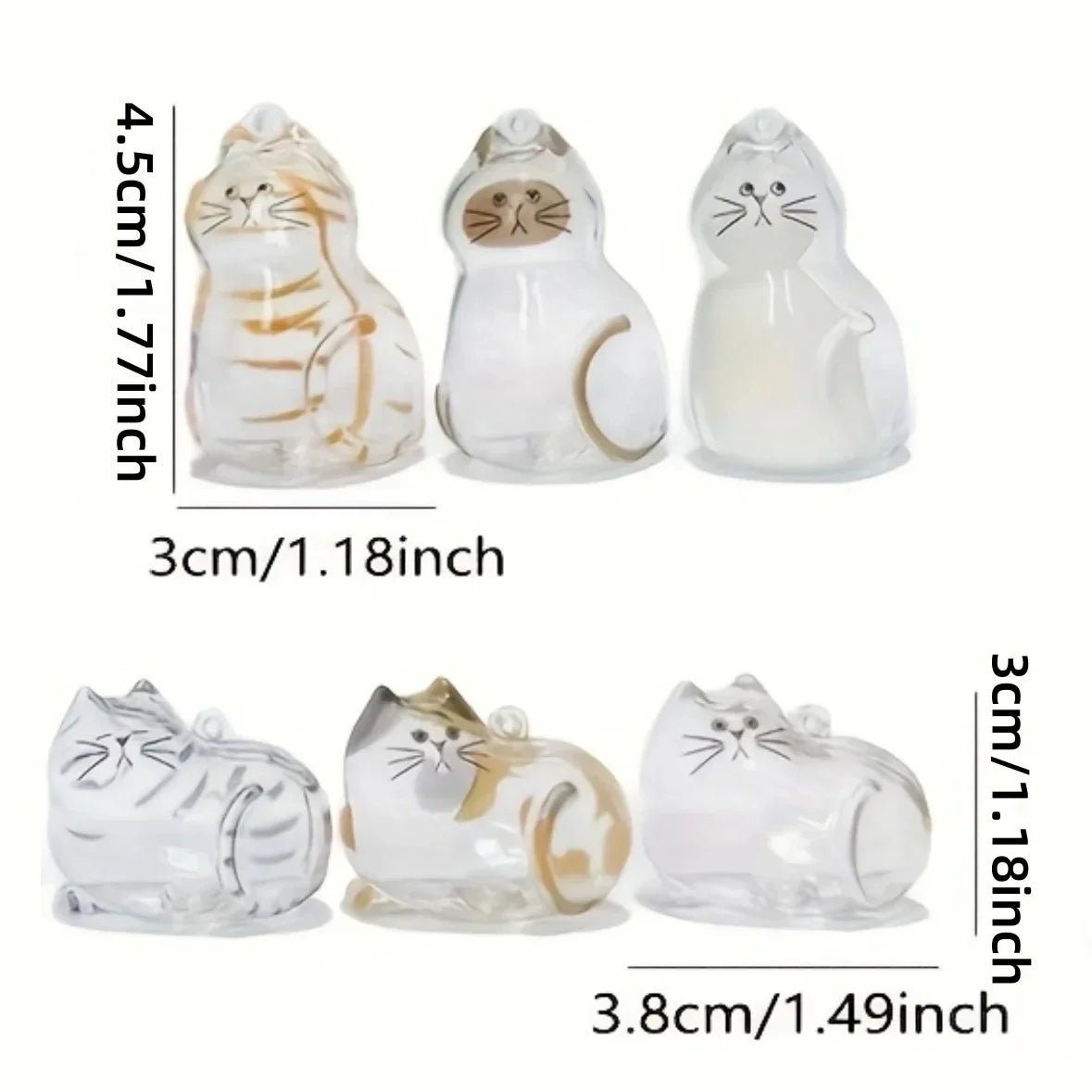 Cat Shaped Pet Hair Keepsake Keychain Charm Resin Dog Shaped Memorial Pendant Handmade DIY Pet Souvenir Keychain for Pet Lovers