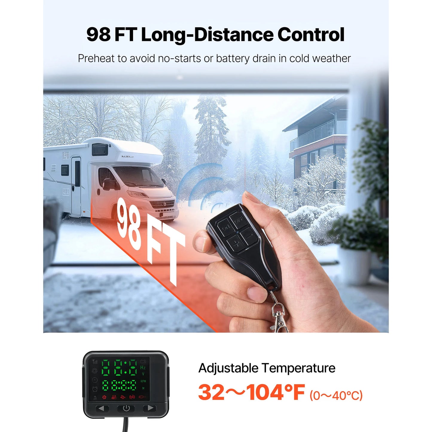 SucceBuy Diesel Air Heater 8 kW DC12-24V Fast Heating Diesel Parking Heater with Remote Control and Digital Display for RV Truck