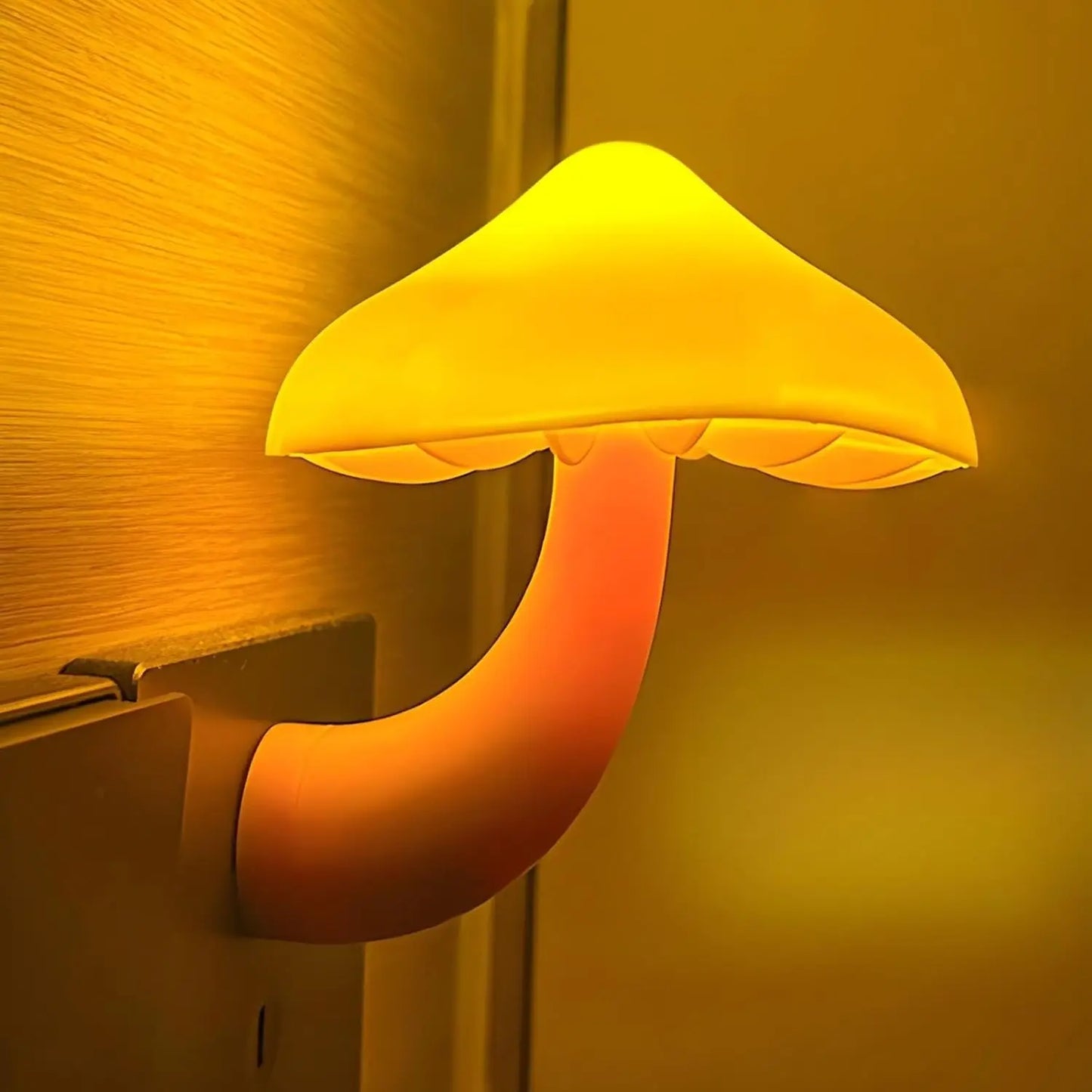 Bedroom Led Night Light Mushroom Wall Socket Lamp EU US Plug Warm White Light-Control Sensor Bedroom Light Home Decoration