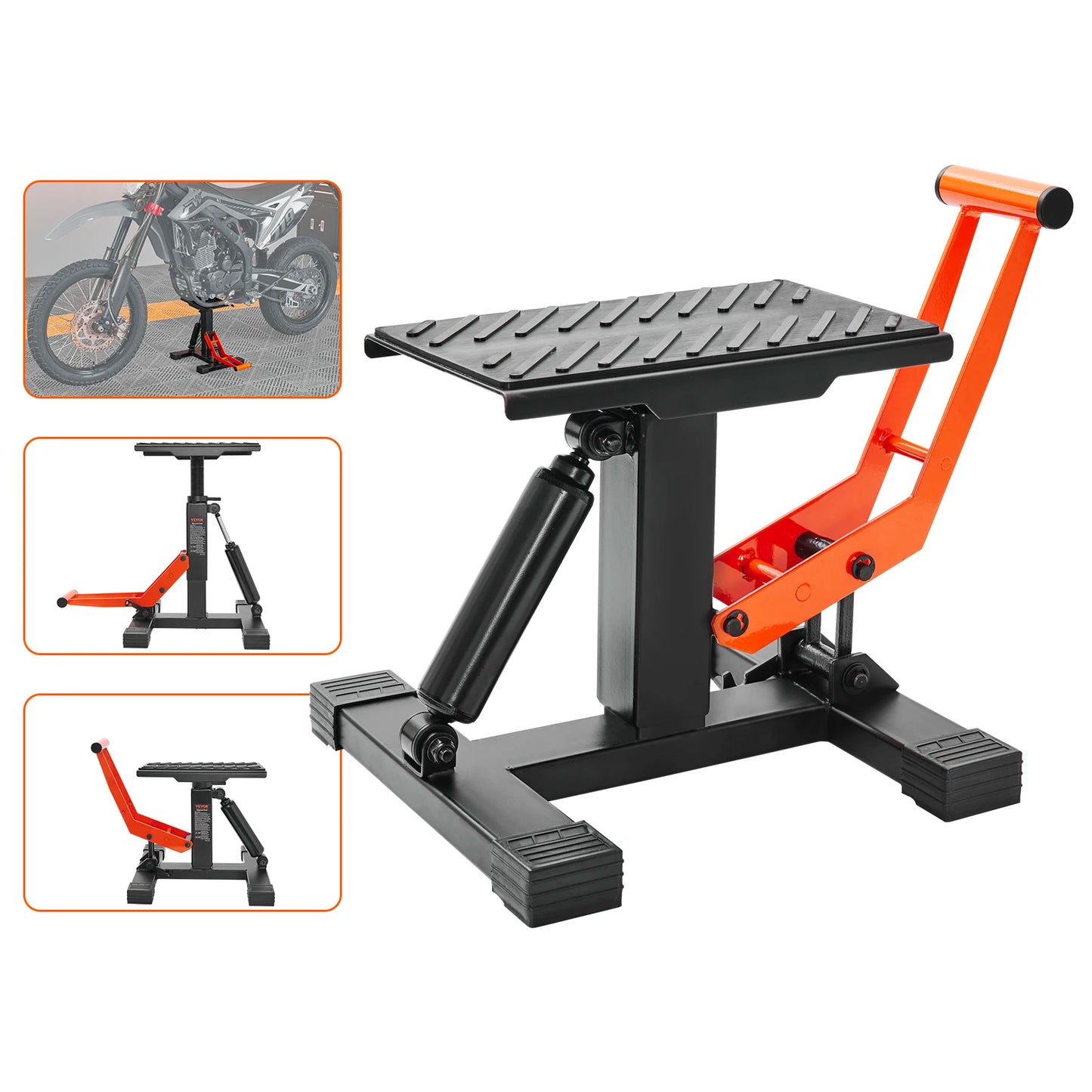 SucceBuy Motorcycle Jack Lift Stand 440 lbs Dirt Bike Lift Stand Hydraulic Lift Operation Adjustable Height Hoist Table
