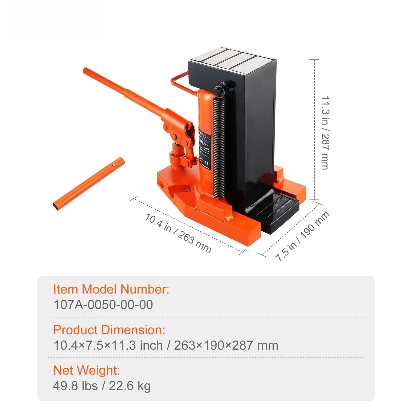 SucceBuy Hydraulic Toe Jack 2.5 Ton On Toe Toe Jack Lift 5 Ton On Top Lift Capacity Machine Jack 0.8-5.3 in