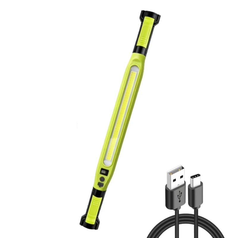 Rechargeable COB Work Lamp Bar with Hooks Rotating Magnetic Base 3 Modes Worklight For Car Repairing Emergency Outdoor Lighting