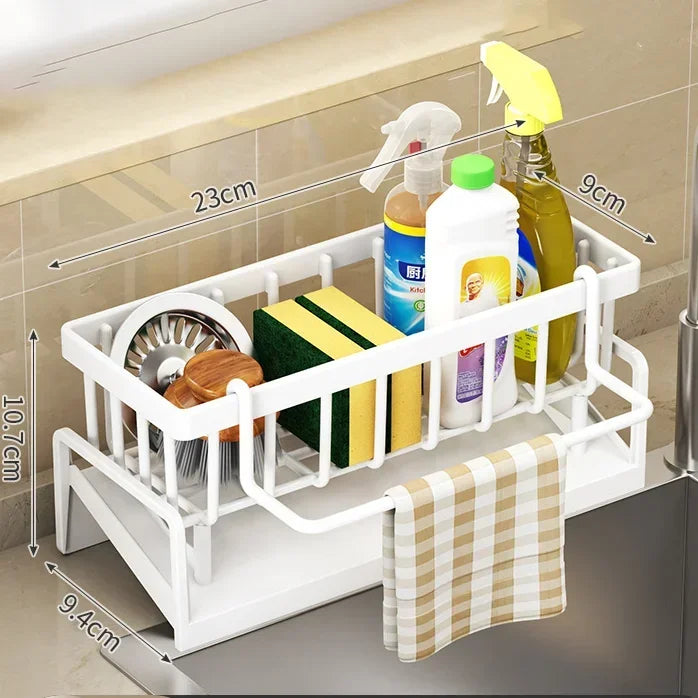 Multifunctional Sponge Rack Drainer Kitchen Shelf Sink Rag Dishwashing Detergent Dishcloth Organiser Kitchen Organizer Storage