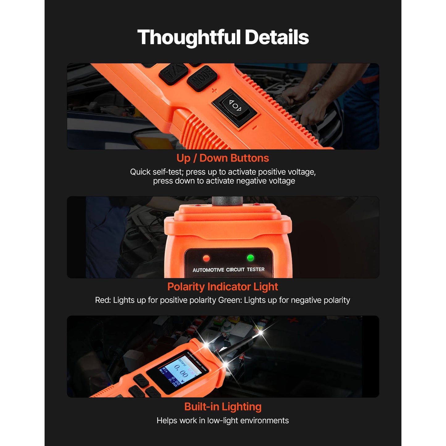 SucceBuy Automotive Circuit Tester 8-35 DCV with TFT Color Display Lighting Automotive 4/6 m Cable Electrical Detector Finder