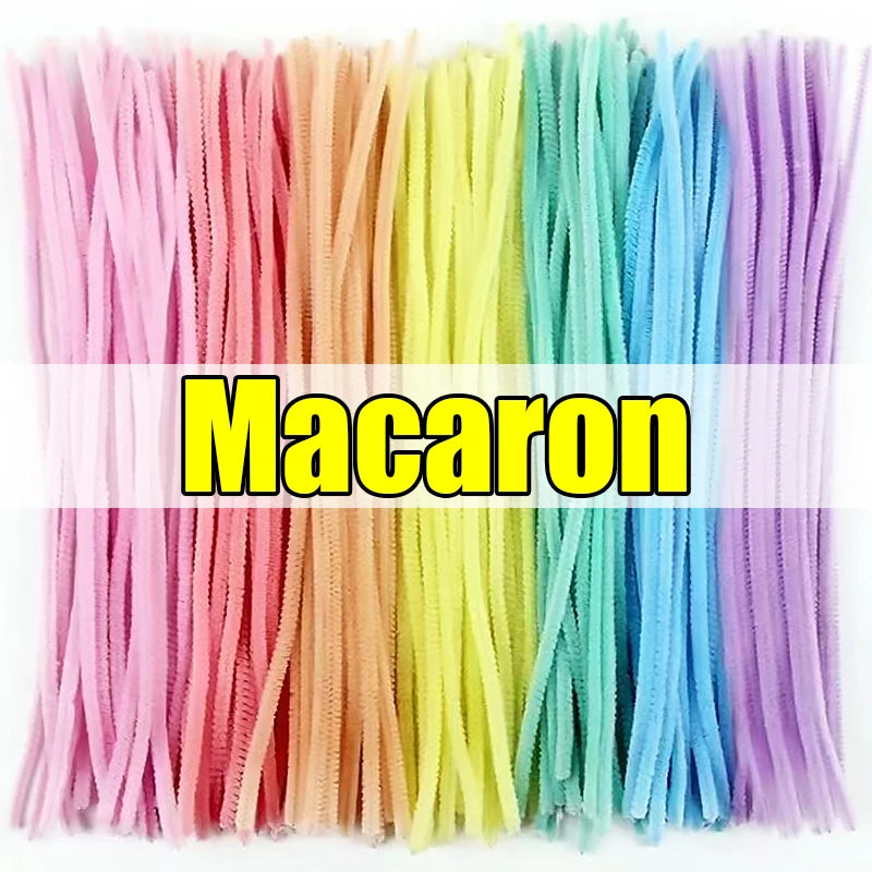 1000/10pcs Colorful Twisting Bar Chenille Fluffy Pipe Cleaners Stems Plush Stick DIY Tinsel Rod Strips Kids Art Educational Toys
