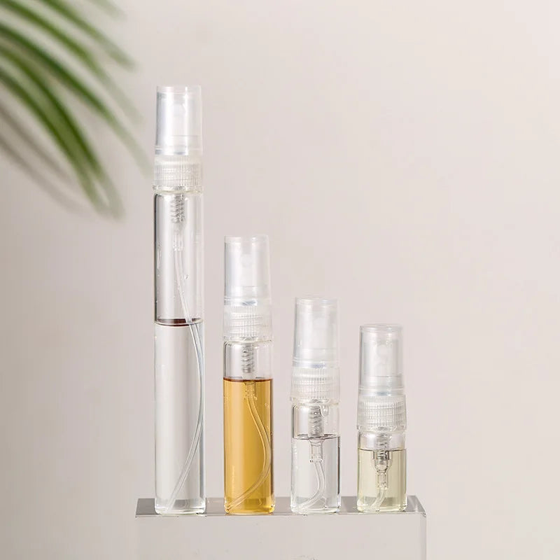 5/10Pcs 3ml 5ml 10ml Clear Mini Perfume Glass Bottle Empty Cosmetics Small Refillable Sample Perfume Atomizer Bottles