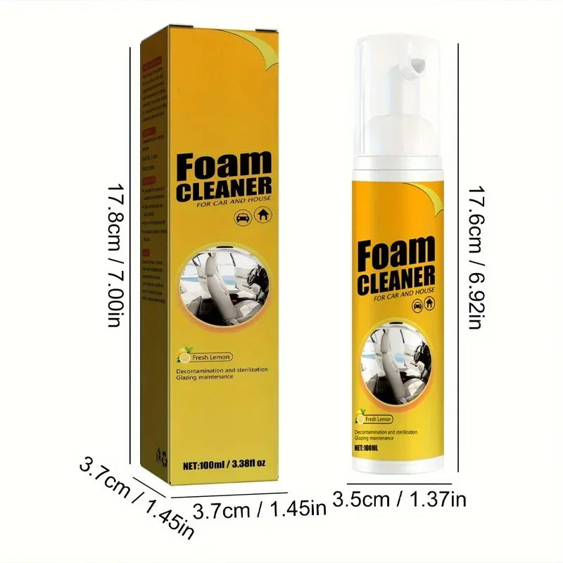 3PCS Multi-Functional Foam Cleaner Set:  Wash for Automotive Interior Upholstery, Plastic Instrument Panel, Steering Wheel parts