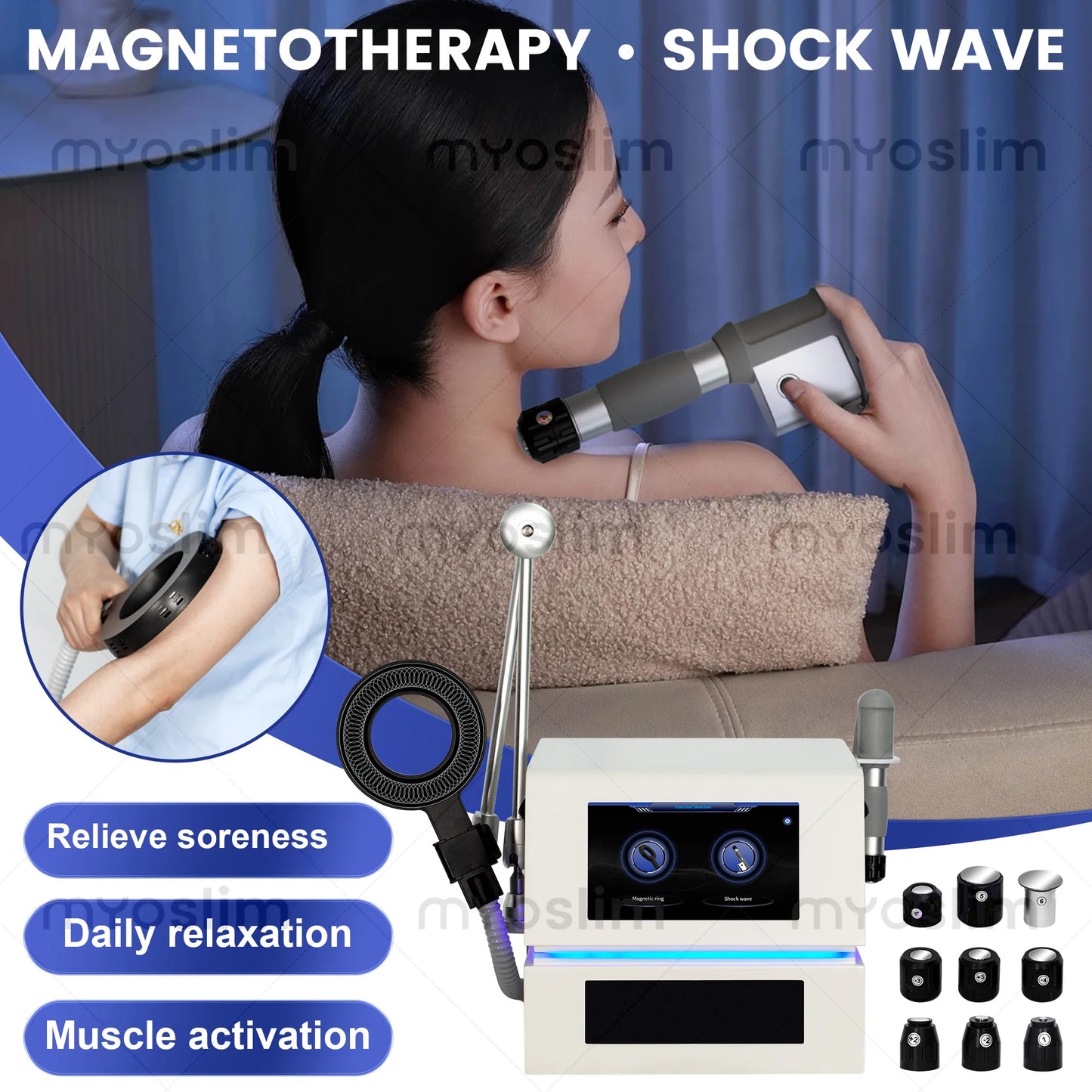 Portable Emtt Physio Magneto Therapy Back Pain Massage Machine Physiotherapy Magnetherapy PEST Sports Injury Body Pain Relief