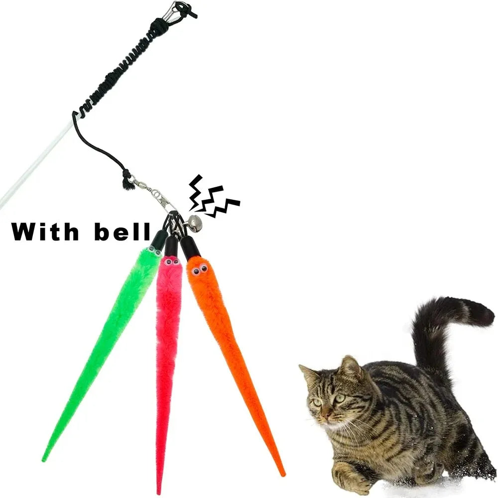 Hot Cat Toys Wand Refills Interactive Cat Toy Replacement Worm Cat Worms Refill Attachments Cat Toy Worms Refills for Cat Wand