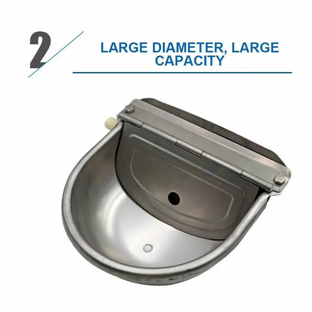 Stainless Steel Water Trough Bowl Automatic Drinking Dog Horse Chicken Auto Fill