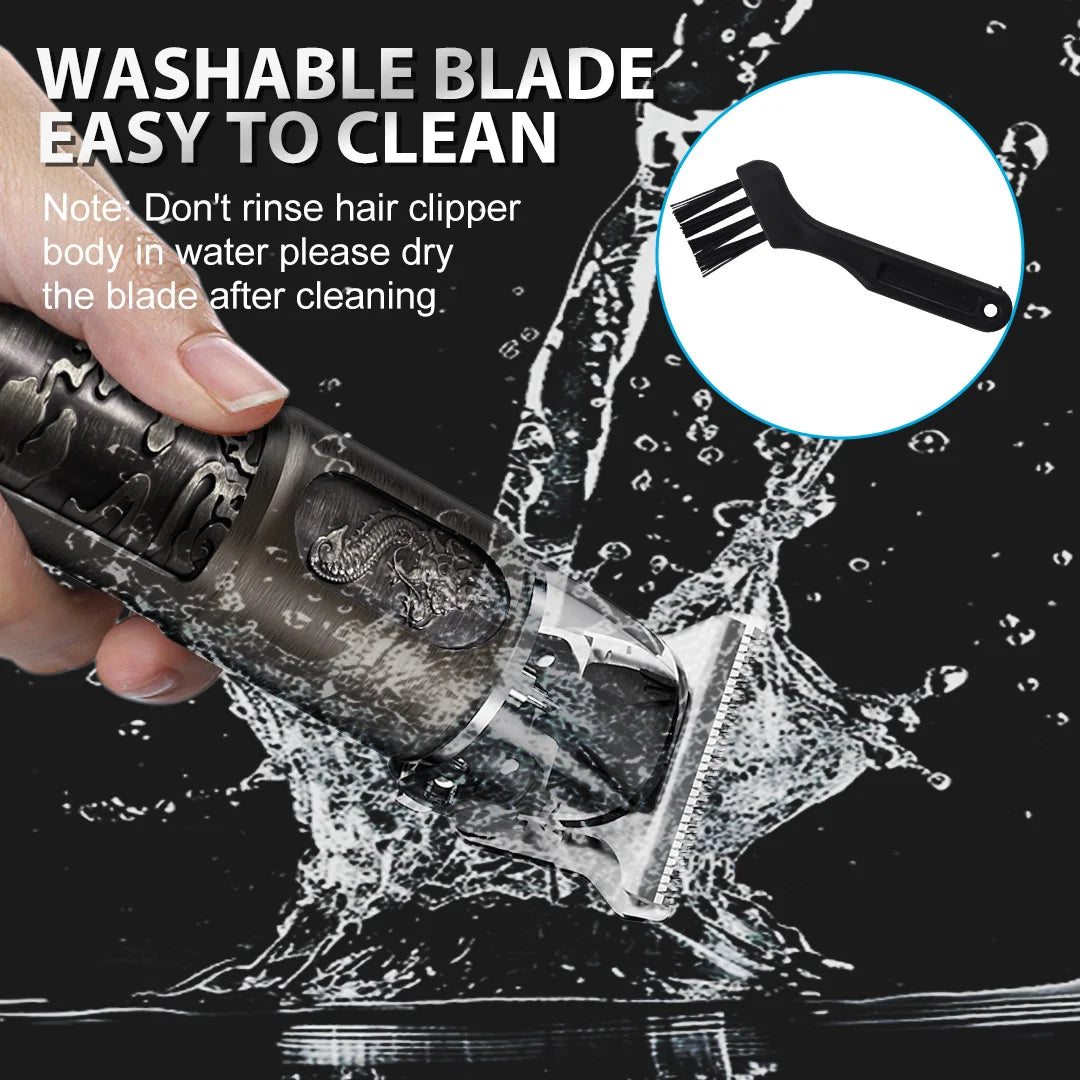 SEJOY USB Rechargeable Hair Clipper Cordless, Metal Body Dragon Design Hair Trimmer for Men,Professional Haircut Kit Hairstyling