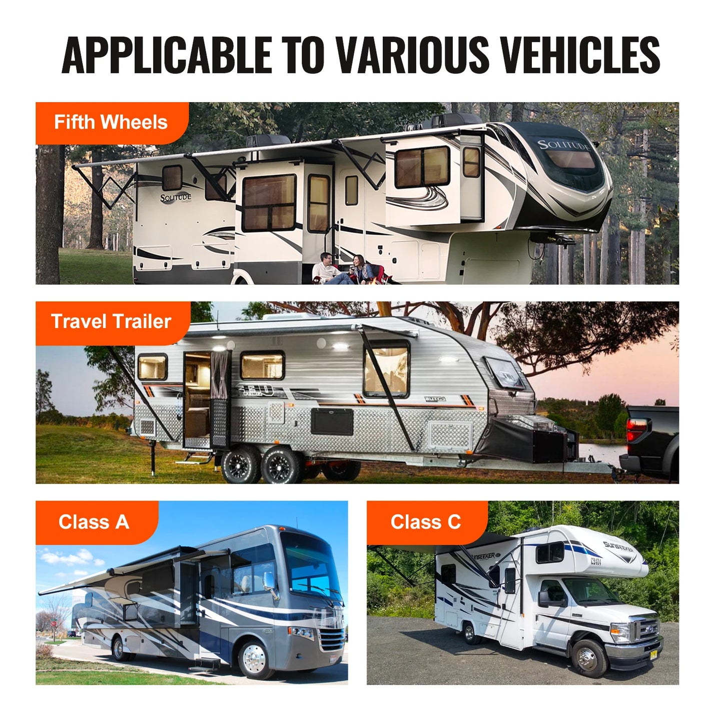 SucceBuy RV Leveling Pads Round Landing Feet Permanent Attached Jack Stabilizers Rubber  Travel Trailers Class A/C Motorhome