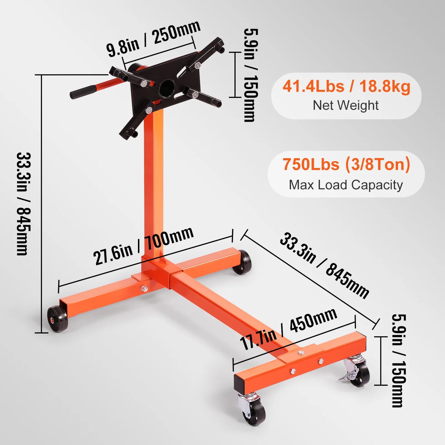 SucceBuy Engine Stand 750/1300/1500 lbs Rotating Engine Motor Stand with 360 Degree Adjustable Head Dolly Vehicle Auto Repair
