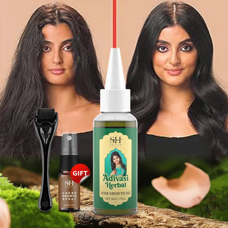 Ayurvedic Hair Growth Oil Adivasi Organic Hair Growth Serum Pure Plant Hair Growth Oil Anti Hair Loss Fast Regrowth Haircare