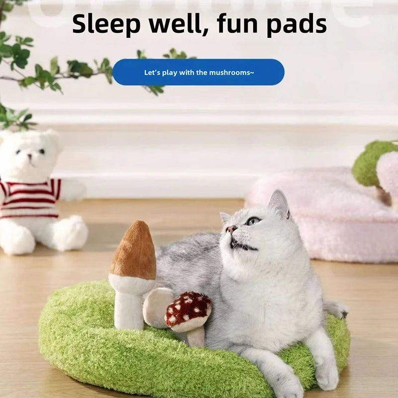 Pet cat dog mat cat nest Cat sleeping nest plush toy round nest cat dog dog soft and comfortable all year round