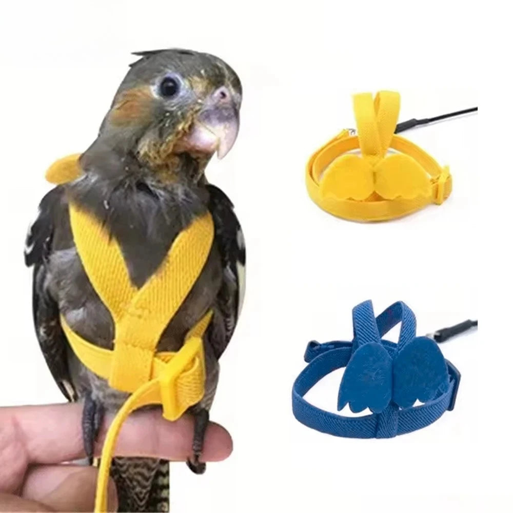 Adjustable Parrot Bird Harness Leash Set Anti-bite Training Harness Parrots Outdoor Flying Rope Cockatiel Small Birds Supplies
