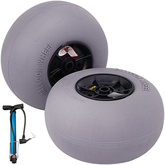 SucceBuy Beach Balloon Wheels 9/13/15.7" Replacement Sand Tires TPU Cart Tires for Kayak Dolly Canoe&Buggy w/ Free Air Pump 2Pcs