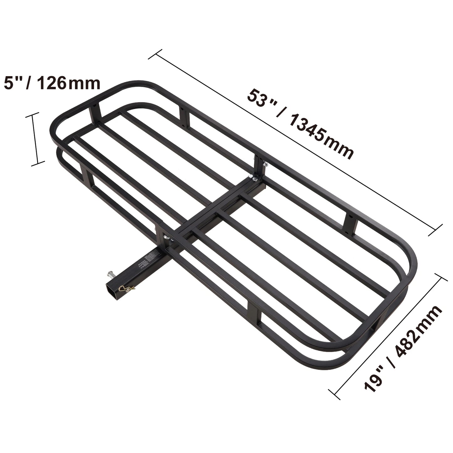 SucceBuy 47/53/60 in Hitch Cargo Carrier 400/500lb Capacity Trailer Hitch Mount Aluminum Cargo Basket for Truck Pickup Camping