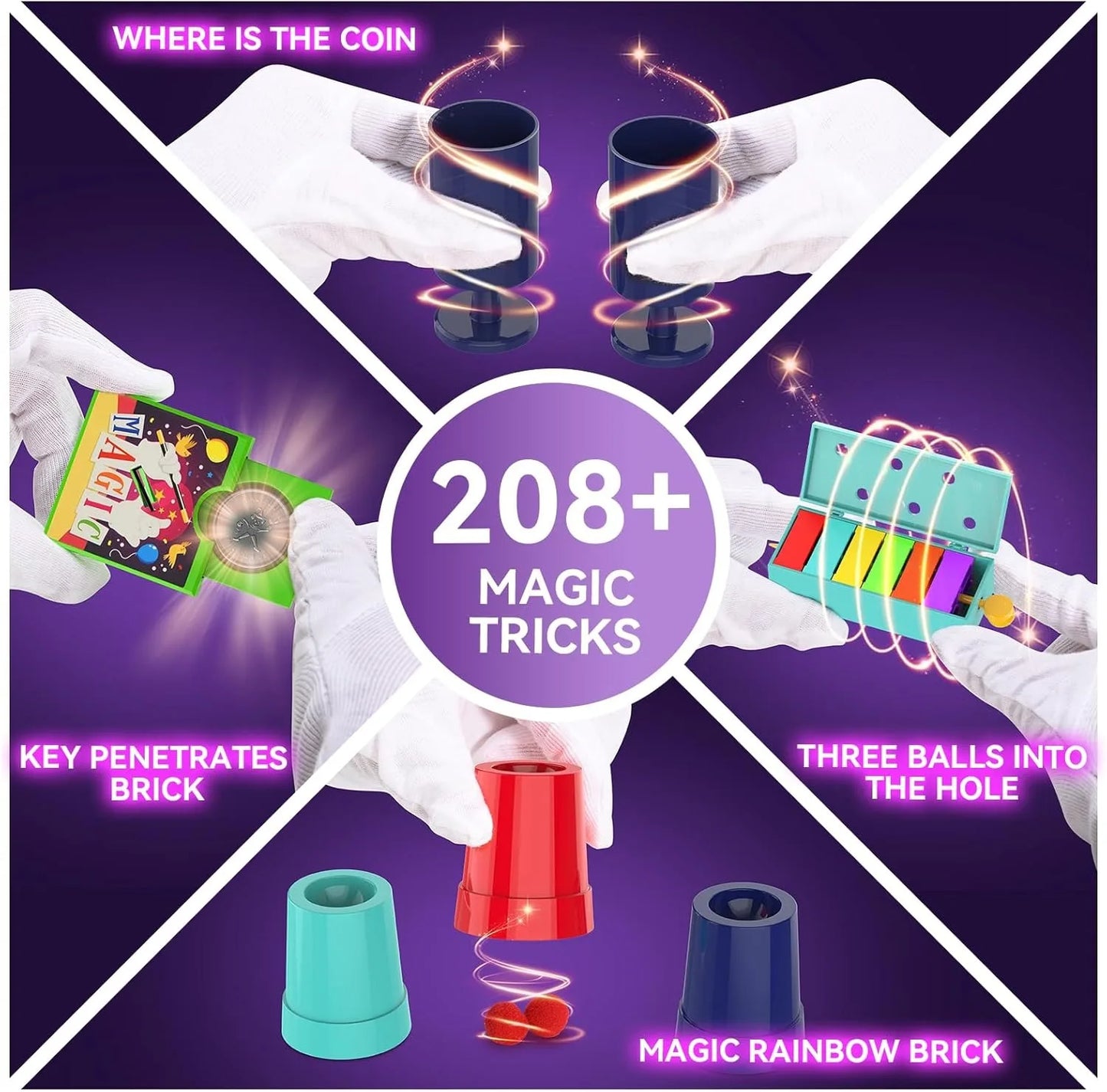 Magic Set 28 in1 Magic SHOW Wand Toy Easy Tricks with Tutorial Videos Birthday Gifts for Kids Ages 6-8 8-10 10-12