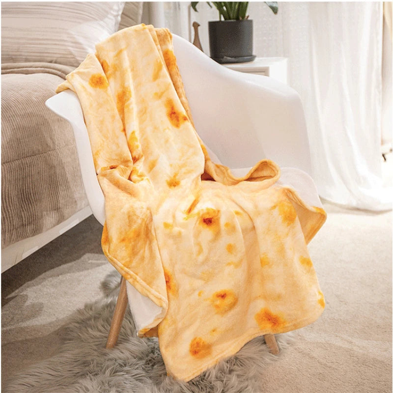 Quirky Indian Flying Pancake Blanket Watermelon and Cabbage Print Warm Flannel Blanket for Air Conditioned Rooms Throw Blanket