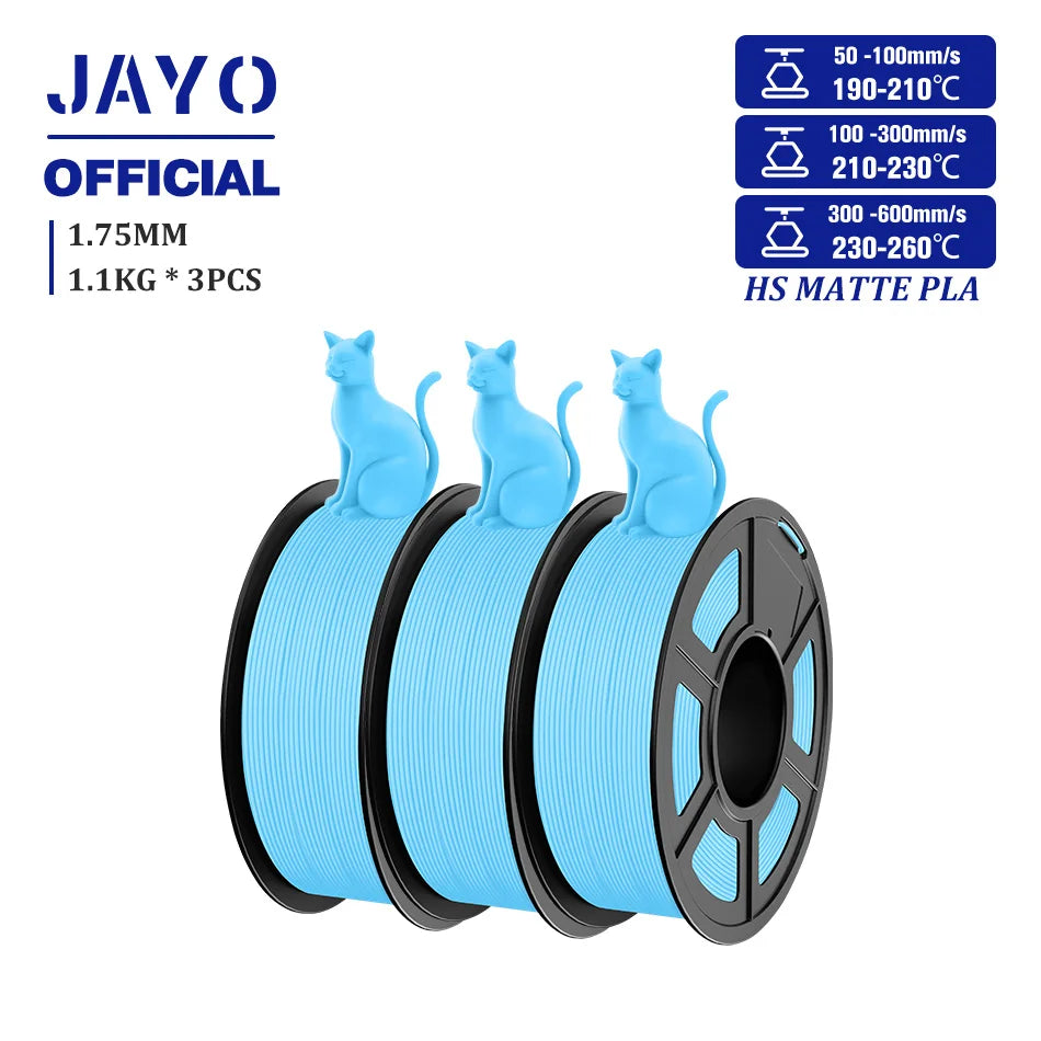 JAYO PLA Classic 1.75mm 3D Filament High Speed Matte PLA Filament For FDM 3D Printers 600mm/s High Speed Printing Materials