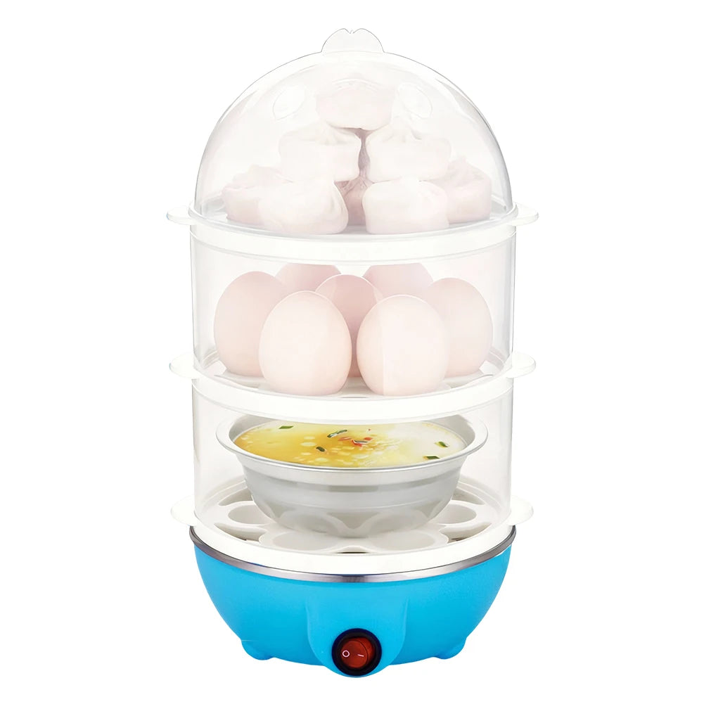 220V Electric Egg Boiler Rapid Heating Multifunctional Egg Cooker Auto-Off Portable Milk Steamer for Cooking Breakfast Machine
