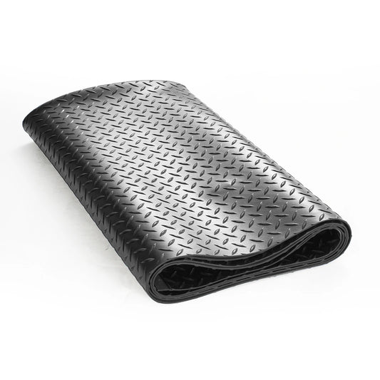 SucceBuy Diamond-Plate Rubber Flooring Roll 4x6/8/10/15 ft SBR Rubber Garage Floor Mat Easy to Clean for Under Cars Garage Gym