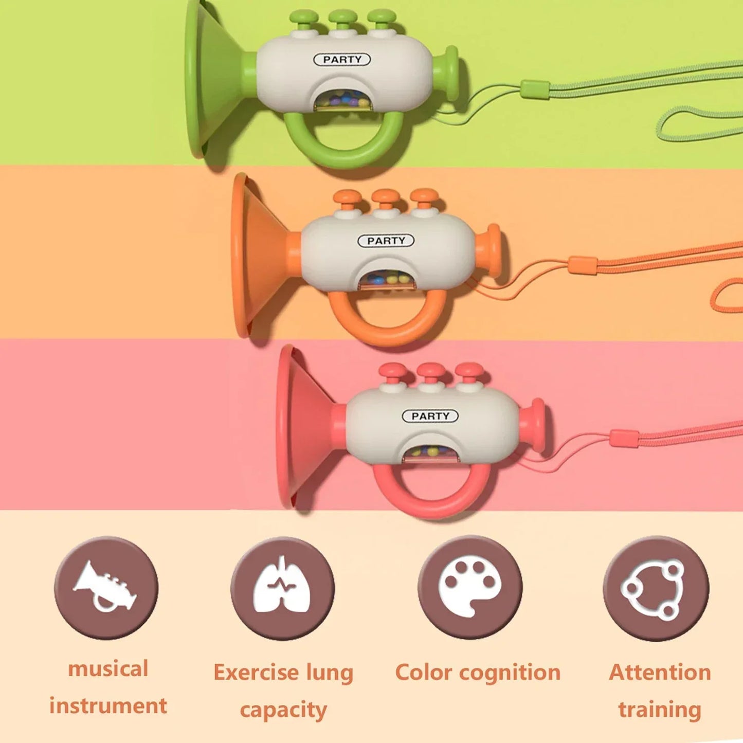 Children's mini trumpet toy, baby can whistle, instrument, harmonica can play, puzzle early education